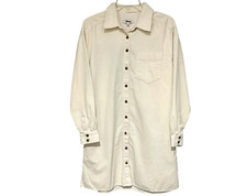 NWT Madewell Womens Corduroy Mini Shirtdress Pockets Lighthouse Ivory M