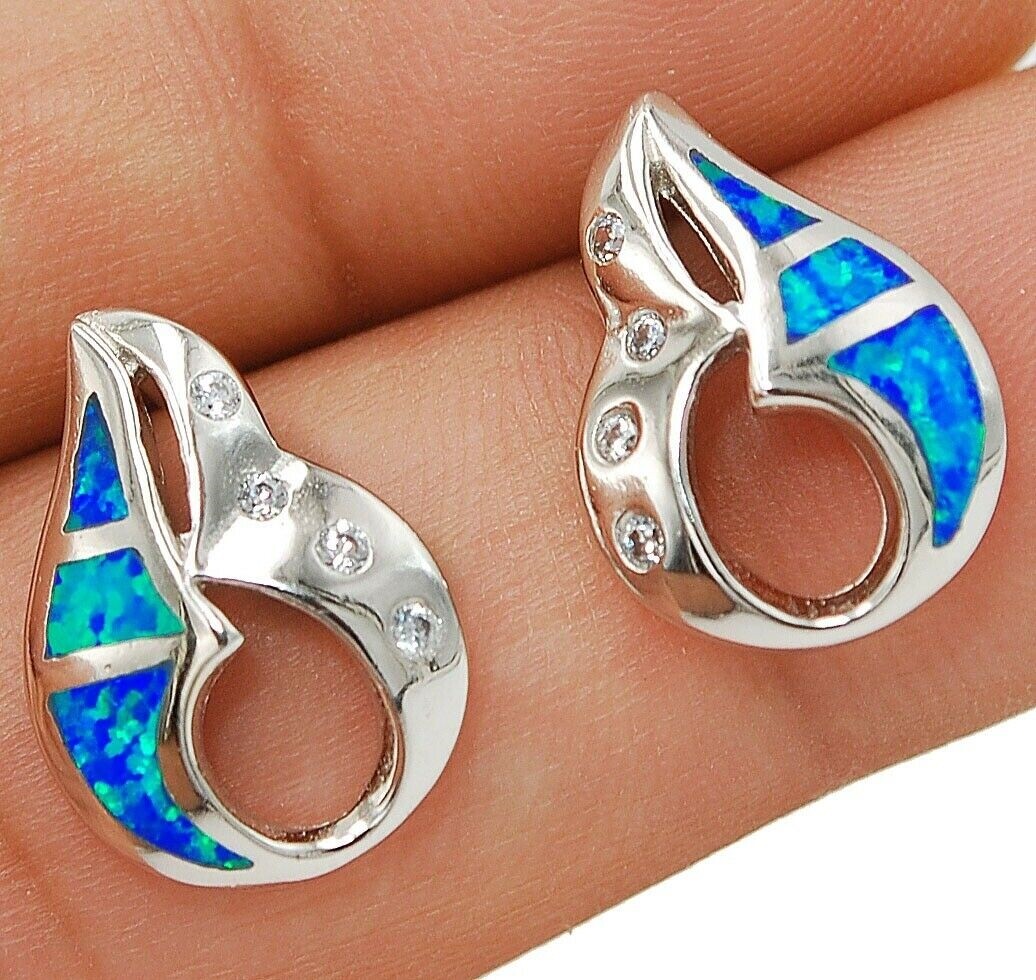 Australian Opal Topaz 925 Sterling Silver Earrings Jewelry EO1
