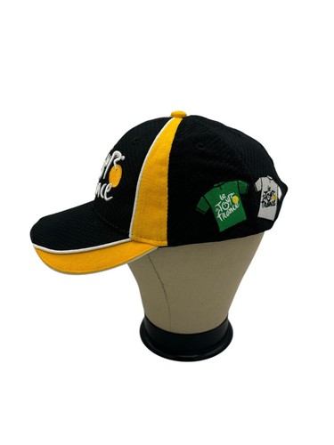 Sombrero Le Tour De France Negro Amarillo Correa Ajustable Talla Única Peso Ligero Aireado - Imagen 4 de 12