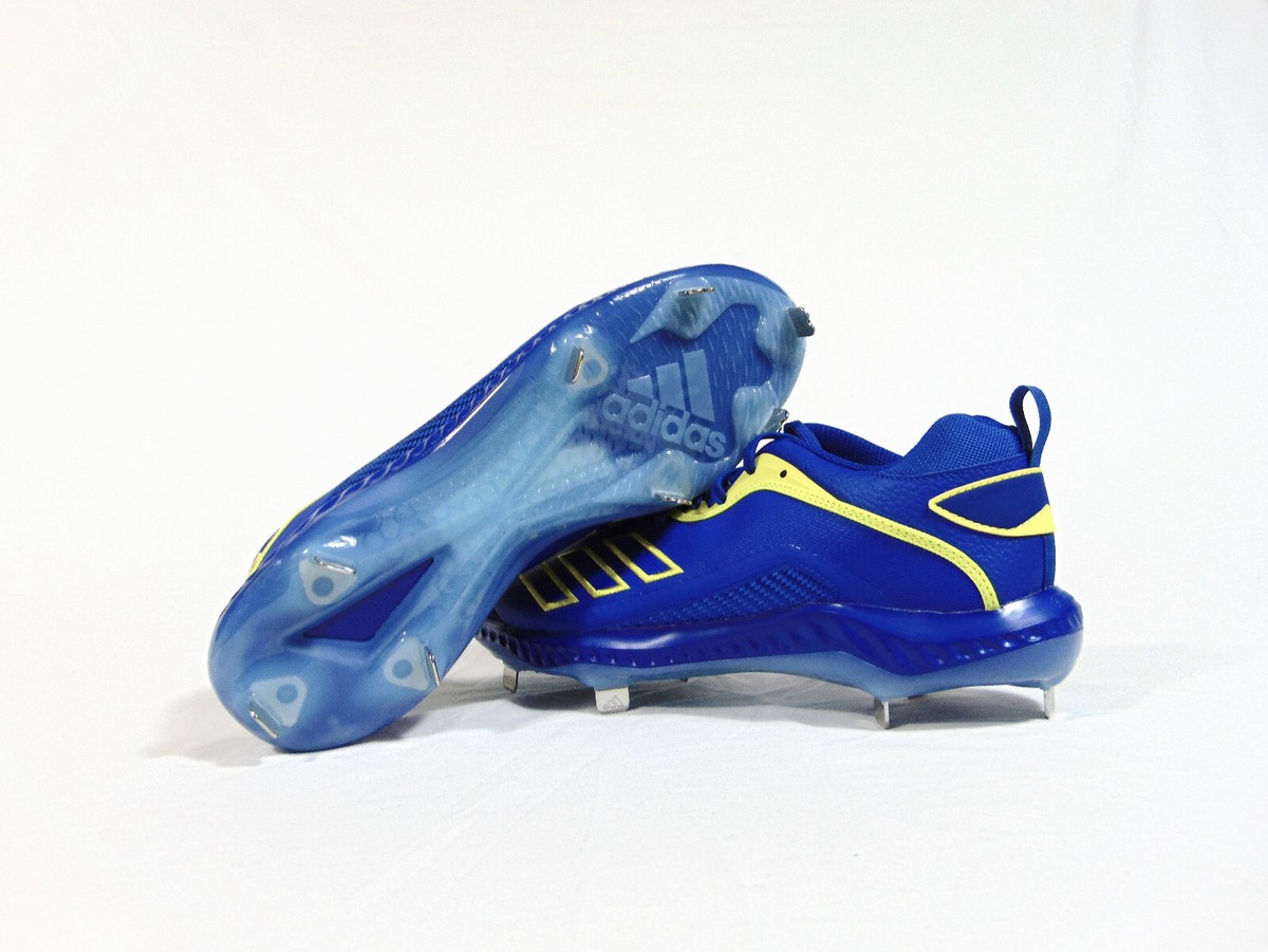 Adidas Icon Bounce 6 Royal Blue & Yellow Baseball Cleats Sz 