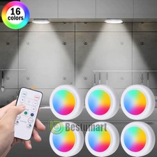3/6Pcs Wireless LED Puck Lights Closet Under Cabinet Lighting W/ Remote Control