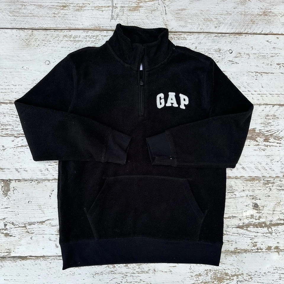 Gap флисовая куртка женщин XXL черный половина молнии ветровка флис свитер джемпер - Изображение 2 из 4