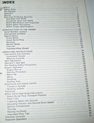 Case DH5 Trencher Operators/Owners/Maintenance Manual 9-6104 ORIGINAL! 1978 - Picture 3 of 5