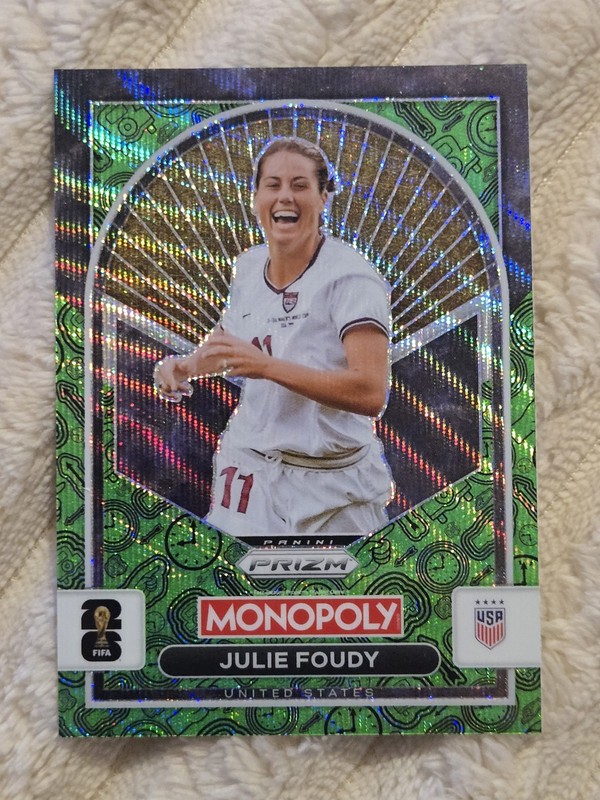 2026 Panini Prizm Monopoly Fifa World Cup Julie Foudy Green Wave Sp