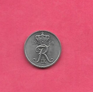DENMARK DANISH KM849.1 1968 UNCIRCULATED UNC MINT 10 ORE OLD VINTAGE COIN