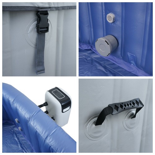 Whirlpool HWC-N97, Outdoor heizbar aufblasbar Pumpe PVC, eckig 198cm grau-blau - Bild 2 von 9