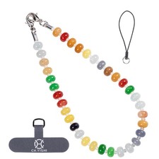 Handmade Natural Gemstone Crystal Beaded Charm Cell Phone Camera Lanyard, Han...