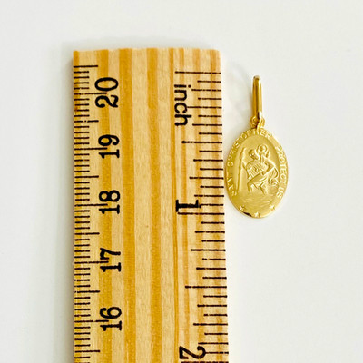 14K Solid Yellow Gold Saint Christopher San Cristobal Pendant - 3 SIZES- PT0269