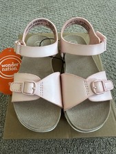 Wonder Nation Toddler Girls Buckle Pink Sandals Size 9