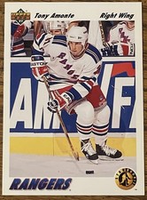 Tony Amonte 1991-92 Upper Deck Star Rookie Card #450 Rangers NHL RC Free Ship