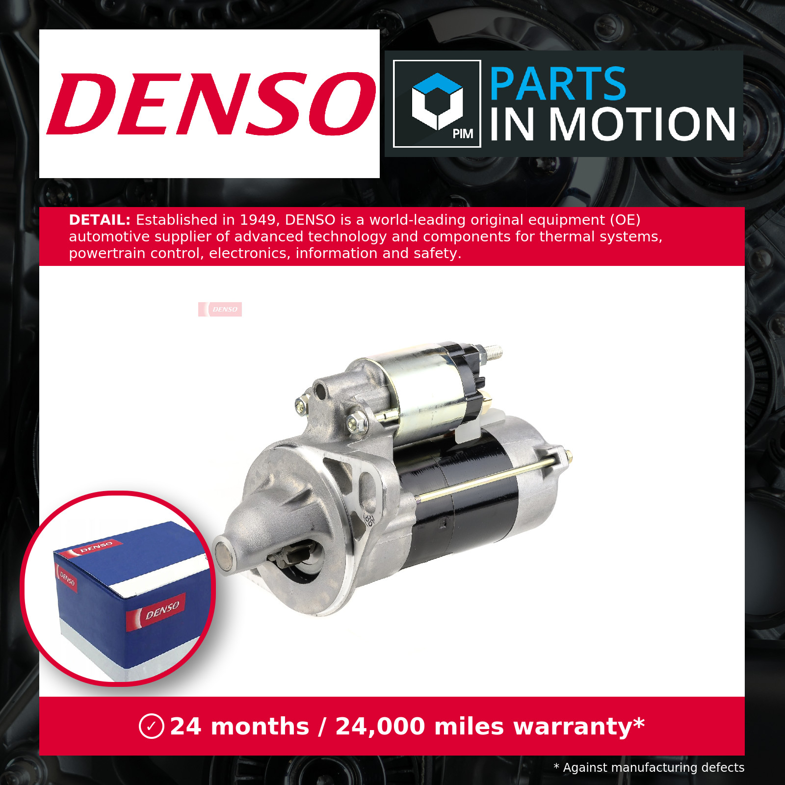 Starter Motor DSN2078 Denso 11962677010 11962677011 Genuine Quality Guaranteed
