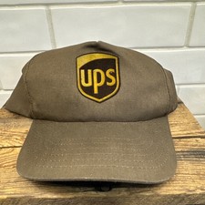Vintage UPS Trucker Hat Brown Riverside USA Made 80s 90s Uniform