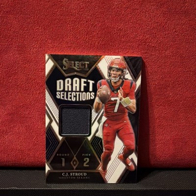 CJ Stroud 2023 Select White Draft Selections Rookie Patch 72/75 Card #DAM-CST