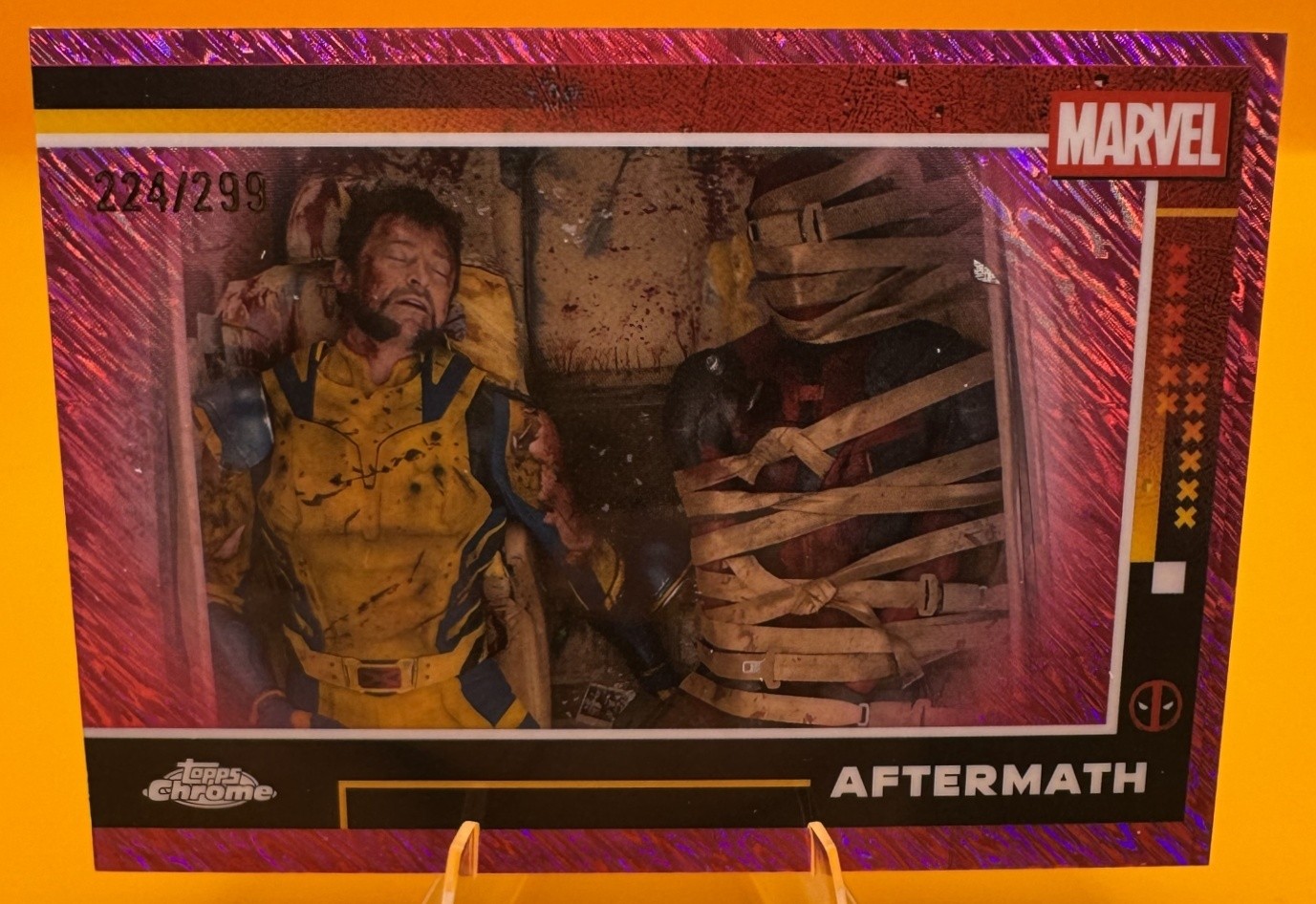 2025 Topps Chrome Deadpool Aftermath #76 Multiverse Pink Shimmer Refractor /299