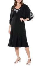 Antthony Women's 2-piece Soutache Midi Dress & Shrug Set Black