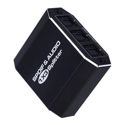 1 in 3 Out Aluminum Alloy Spdif Toslink Optical Digital Audio Splitter 1x3 G