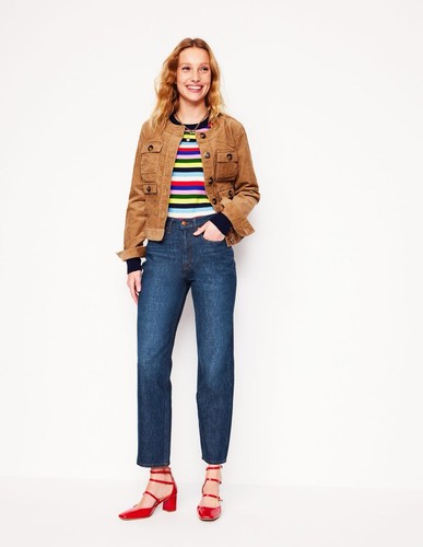 Boden High Rise Straight Leg Denim Jeans Indigo Rinse 29x30