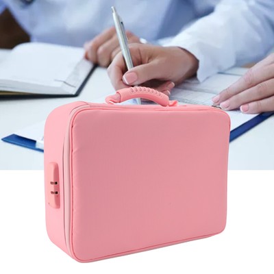Document Organizer Bag With Coded Lock 4 Layers Waterproof Portable Fireproof CB