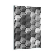 Quadro su Vetro 50x70cm 3D Cubo Moderno Stampe Immagini Quadri Moderni Murale