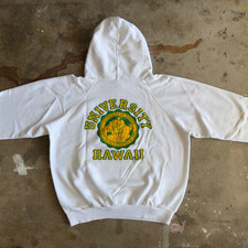 80s VINTAGE UNIVERSITY OF HAWAII HOODED SWEATSHIRT SZ M HOODIE T-SHIRT HAWAIIAN