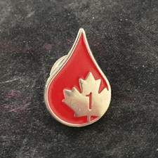 Canadian Blood Services Drop Shaped  Maple Leaf 1 | Vintage Lapel Pin