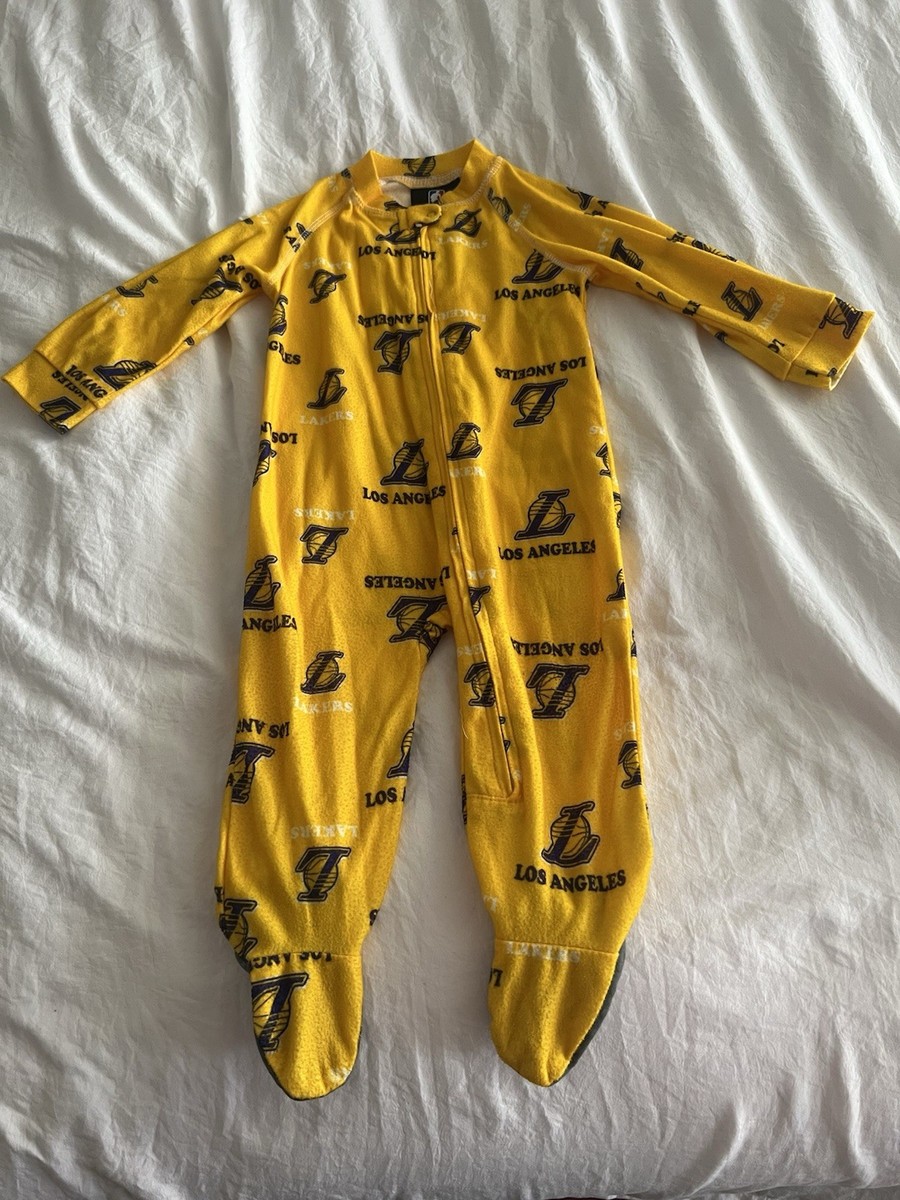 NBA Los Angeles Lakers Baby Sleeper 6/9M Yellow Purple Officially