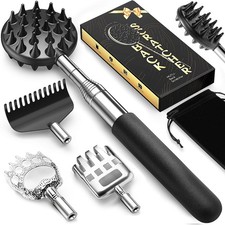 Telescoping Back Scratcher with 4Pcs Detachable Scratching Heads, Stocking Stuff