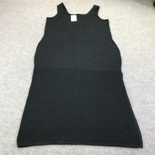 Universal Thread Sweater Dress Womens 1X Black Knit Crochet Tank Knee Length