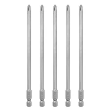 5pcs Magnetic Phillips Screwdriver Bit PH2 1/4" Hex Shank 150mm Long 5mm Rod