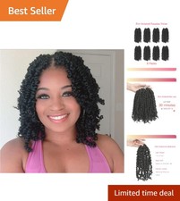 Natural Black 10 Inch Passion Twist Crochet Hair - 8 Pack Pre-Twisted for Ease