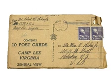 WWII Camp Lee VA 10 Postcards w/ Mailed Envelope Sep 25 1945 Thompson