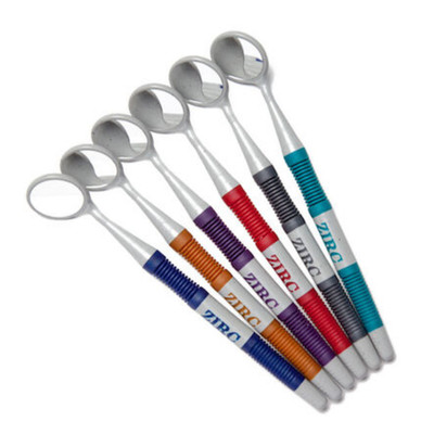 12-PK Zirc Crystal HD Soft Grip Dental Mouth Mirrors, Assorted Jewel 50Z363-JWL