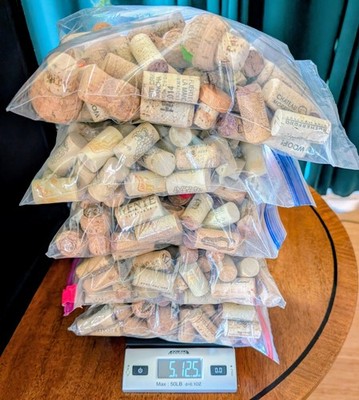 5lbs 12oz Of Wine Corks - 5 Large Ziplock Bags Full