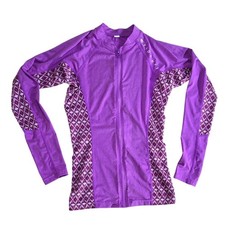 Rip Curl Womens Purple Long Sleeve Zip Front Rash Guard Swim Shirt