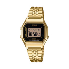 Casio LA680WGA-1 DISPLAY Unisex Watch Retro Stainless Steel Gold Digital