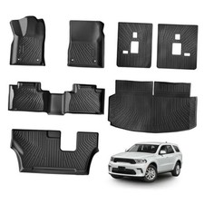 Floor Mats for Dodge Durango 7 Seats 2016-2024 2025 2026, TPE Waterproof Non