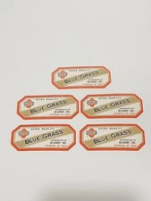 (5) VINTAGE BELKNAP BLUEGRASS AXE HAMMER ADVERTISMENT STICKER 2 3/4" X 1 1/4"