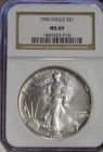 1990 US Silver Eagle $1 NGC MS69