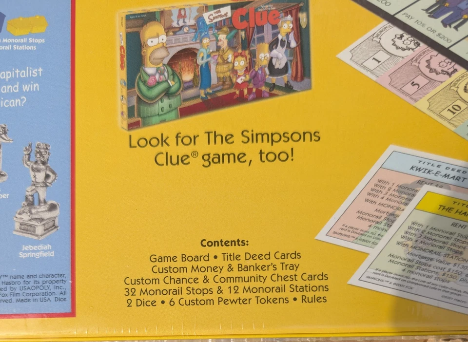 USAopoly The Simpsons Monopoly 30 Year Anniversary Edition 6 Pewter Game Tokens - Image 4 of 4