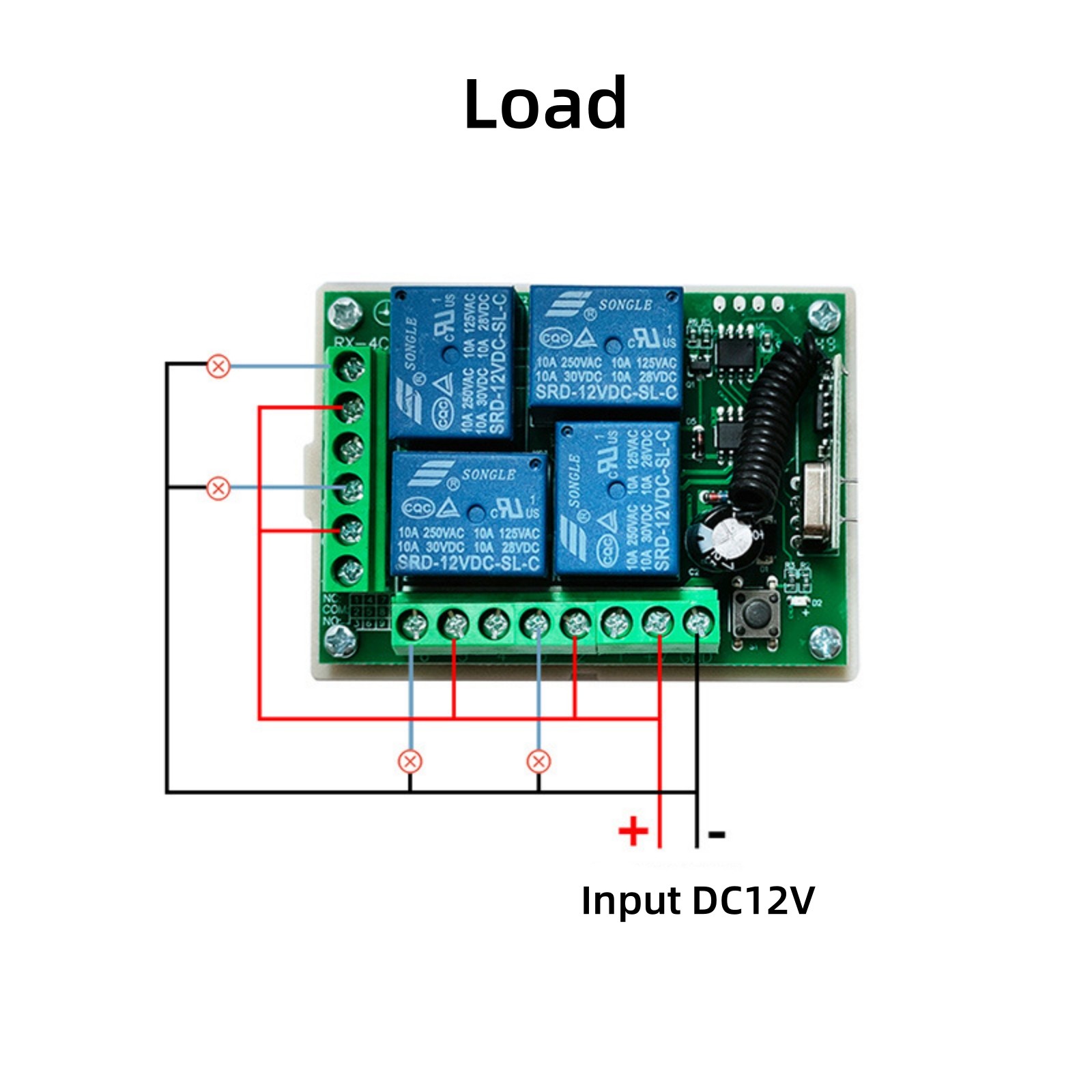 New Channel Relay Wireless Remote Control Switch Transmitter+Receiver DC12V