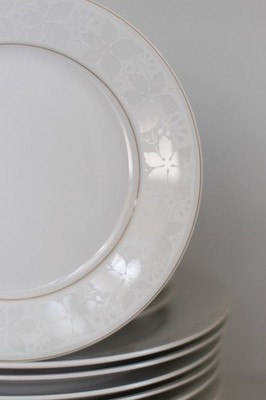 Rosenthal Germany White Velvet Salad and Dessert Plates, 9 of each, 7.5'' & 6.5''