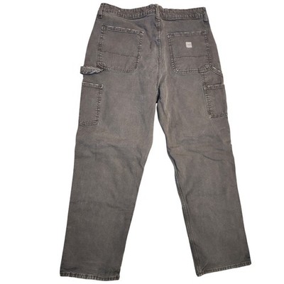 American Eagle Flex Carpenter Pants Mens 33x32 Gray Canvas Utility Workwear