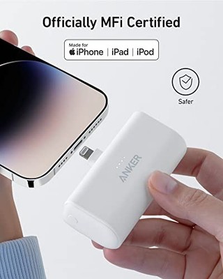 ANKER NANO PORTABLE CHARGER IPHONE BUILT-IN MFI CERTIFIED LIGHTNING CONNECTOR