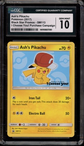 Ash's Pikachu graded CGC 10 for sale on eBay