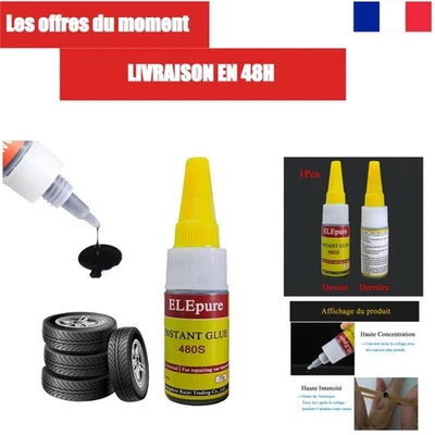 Colle Pneu Voiture Vulcanisante 20g Réparation Rapide Auto Moto - Photo 1/4