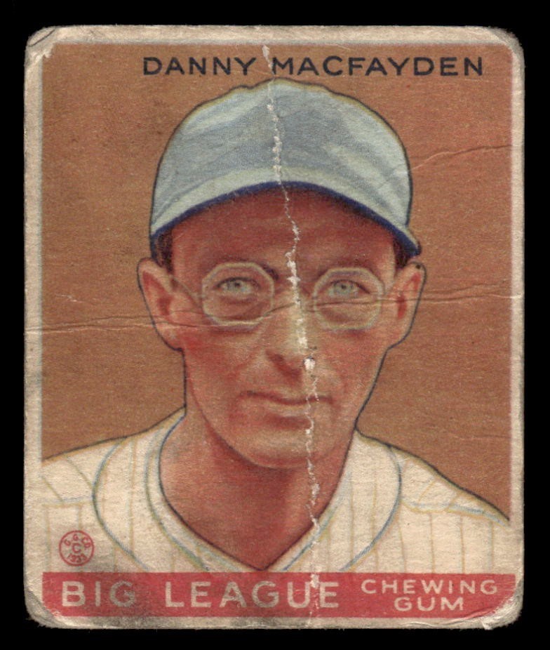 Danny Macfayden #156 Baseball Cards 1933 Goudey trading card — raw and PSA graded price guide