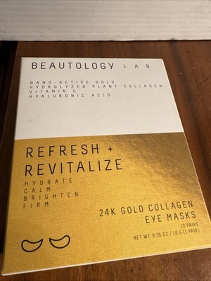 24K Gold Collagen Eye Masks Hydrate Calm Firm Skin 10 Pairs Beautology Lab SEALE