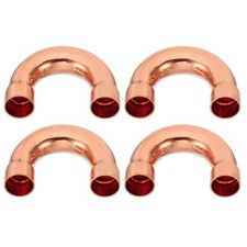 5/8 Inch ID Copper Pipe Fittings, 4 Pcs 180 Degree Return Bend Copper Pipe
