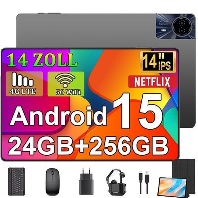 2025 5G WiFi Tablet 24GB+256GB Tablet HD 14 Zoll Android 15 Tablet 8580mAh GPS