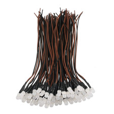 50Pcs 12 Volt 5Mm Warm White LED Lights Emitting Diodes